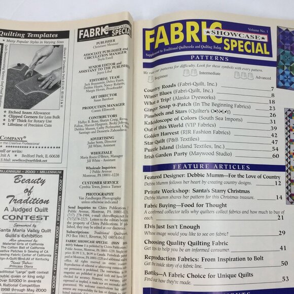 Vintage 1998 Traditional Quiltworks Magazine Lot Vol 1 Fabric Showcase Special - Picture 3 of 13